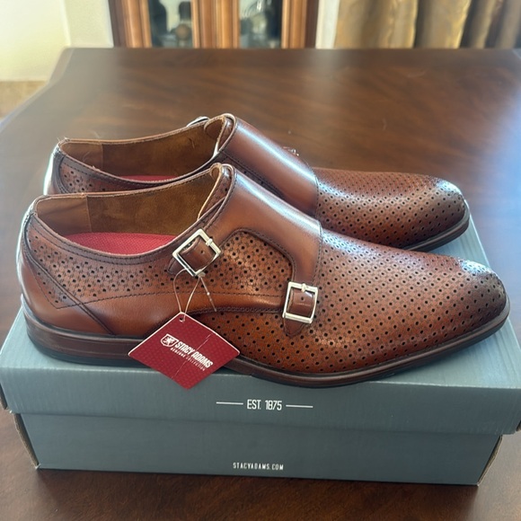 NWT Mens Stacy Adams Arthur Slip-On Cognac Shoes with RedZone Insole, Size 12. - Picture 3 of 7